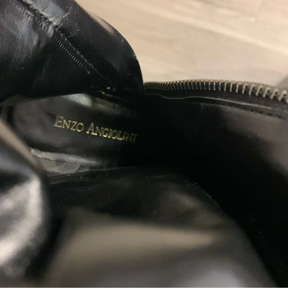Enzo Angiolini black leather riding boots Size 6.5